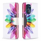 For Motorola Moto G 5G 2023 Colored Drawing Pattern Leather Phone Case(Sun Flower) - 1