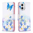 For Motorola Moto G73 5G Colored Drawing Pattern Leather Phone Case(Butterfly Love) - 1
