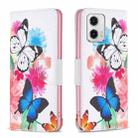 For Motorola Moto G73 5G Colored Drawing Pattern Leather Phone Case(Butterflies) - 1