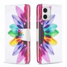 For Motorola Moto G73 5G Colored Drawing Pattern Leather Phone Case(Sun Flower) - 1