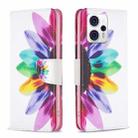 For Motorola Moto G13 4G/G23 4G/G53 5G Colored Drawing Pattern Leather Phone Case(Sun Flower) - 1