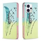 For Motorola Moto G13 4G/G23 4G/G53 5G Colored Drawing Pattern Leather Phone Case(Feather) - 1