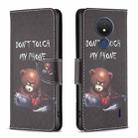 For Nokia C21 Colored Drawing Pattern Leather Phone Case(Bear) - 1