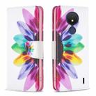 For Nokia C21 Colored Drawing Pattern Leather Phone Case(Sun Flower) - 1