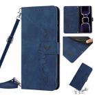 For Xiaomi Redmi 11A 4G Skin Feel Heart Pattern Leather Phone Case with Lanyard(Blue) - 1