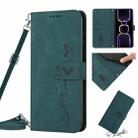 For Xiaomi Redmi 11A 4G Skin Feel Heart Pattern Leather Phone Case with Lanyard(Green) - 1