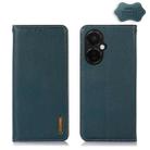 For OnePlus Nord CE 3 Lite KHAZNEH Nappa Top Layer Cowhide Leather Phone Case(Green) - 1