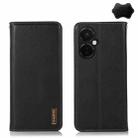 For OnePlus Nord CE 3 Lite KHAZNEH Nappa Top Layer Cowhide Leather Phone Case(Black) - 1