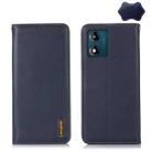 For Motorola Moto E13 4G 2023 KHAZNEH Nappa Top Layer Cowhide Leather Phone Case(Blue) - 1