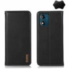 For Motorola Moto E13 4G 2023 KHAZNEH Nappa Top Layer Cowhide Leather Phone Case(Black) - 1