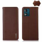 For Motorola Moto E13 4G 2023 KHAZNEH Nappa Top Layer Cowhide Leather Phone Case(Brown) - 1