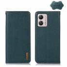 For Motorola Moto G53 5G KHAZNEH Nappa Top Layer Cowhide Leather Phone Case(Green) - 1