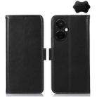 For OnePlus Nord CE 3 Lite Crazy Horse Top Layer Cowhide RFID Leather Phone Case(Black) - 1