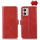 For Motorola Moto G53 5G Crazy Horse Top Layer Cowhide RFID Leather Phone Case(Red) - 1