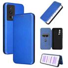 For Xiaomi Redmi K60 / K60 Pro Carbon Fiber Texture Flip Leather Phone Case(Blue) - 1