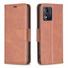 For Motorola Moto E13 4G Lambskin Texture Leather Phone Case(Brown) - 1