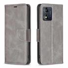 For Motorola Moto E13 4G Lambskin Texture Leather Phone Case(Grey) - 1