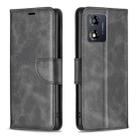 For Motorola Moto E13 4G Lambskin Texture Leather Phone Case(Black) - 1