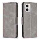 For Motorola Moto G73 5G Lambskin Texture Leather Phone Case(Grey) - 1