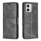 For Motorola Moto G73 5G Lambskin Texture Leather Phone Case(Black) - 1