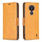 For Nokia C21 Lambskin Texture Leather Phone Case(Yellow) - 1