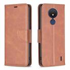 For Nokia C21 Lambskin Texture Leather Phone Case(Brown) - 1