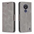 For Nokia C21 Lambskin Texture Leather Phone Case(Grey) - 1