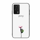 For Xiaomi Redmi K60E Colorful Painted Glass Phone Case(A Flower) - 1