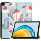 For Huawei Matepad SE 10.4 Custer Painted 3-Fold Holder Leather Tablet Case(Unicorn) - 1