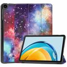 For Huawei Matepad SE 10.4 Custer Painted 3-Fold Holder Leather Tablet Case(Milky Way Nebula) - 1