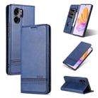 For Honor 80 SE AZNS Magnetic Calf Texture Flip Leather Phone Case(Dark Blue) - 1