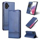 For Samsung Galaxy A04e AZNS Magnetic Calf Texture Flip Leather Phone Case(Dark Blue) - 1