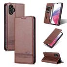For Samsung Galaxy A04e AZNS Magnetic Calf Texture Flip Leather Phone Case(Dark Brown) - 1