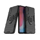 For OPPO Reno 3 Pro PC + TPU Shockproof Protective Case with Magnetic Ring Holder(Black) - 1