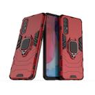 For OPPO Reno 3 Pro PC + TPU Shockproof Protective Case with Magnetic Ring Holder(Red) - 1