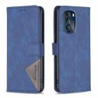 For Motorola Moto G 5G 2023 Magnetic Buckle Rhombus Texture Leather Phone Case(Blue) - 1