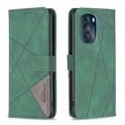 For Motorola Moto G 5G 2023 Magnetic Buckle Rhombus Texture Leather Phone Case(Green) - 1