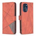 For Motorola Moto G 5G 2023 Magnetic Buckle Rhombus Texture Leather Phone Case(Brown) - 1