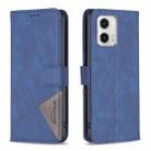 For Motorola Moto G73 5G Magnetic Buckle Rhombus Texture Leather Phone Case(Blue) - 1