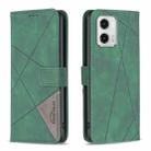 For Motorola Moto G73 5G Magnetic Buckle Rhombus Texture Leather Phone Case(Green) - 1