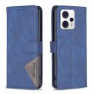 For Motorola Moto G13 4G/G23 4G/G53 5G Magnetic Buckle Rhombus Texture Leather Phone Case(Blue) - 1