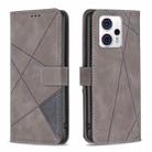 For Motorola Moto G13 4G/G23 4G/G53 5G Magnetic Buckle Rhombus Texture Leather Phone Case(Grey) - 1