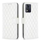 For Motorola Moto E13 4G Diamond Lattice Wallet Leather Flip Phone Case(White) - 1