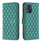 For Motorola Moto E13 4G Diamond Lattice Wallet Leather Flip Phone Case(Green) - 1