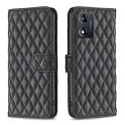 For Motorola Moto E13 4G Diamond Lattice Wallet Leather Flip Phone Case(Black) - 1