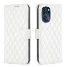 For Motorola Moto G 5G 2023 Diamond Lattice Wallet Leather Flip Phone Case(White) - 1