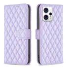 For Motorola Moto G13 4G/G23 4G/G53 5G Diamond Lattice Wallet Leather Flip Phone Case(Purple) - 1