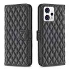 For Motorola Moto G13 4G/G23 4G/G53 5G Diamond Lattice Wallet Leather Flip Phone Case(Black) - 1