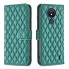 For Nokia C21 Diamond Lattice Wallet Leather Flip Phone Case(Green) - 1