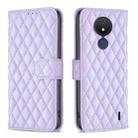 For Nokia C21 Diamond Lattice Wallet Leather Flip Phone Case(Purple) - 1